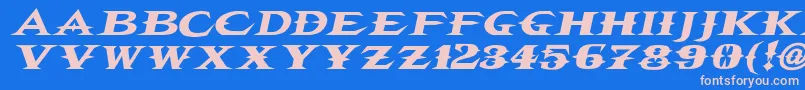 Vtcbelialsbladeitalic Font – Pink Fonts on Blue Background