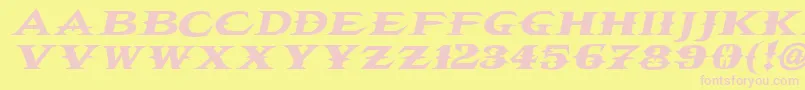 Vtcbelialsbladeitalic-Schriftart – Rosa Schriften auf gelbem Hintergrund