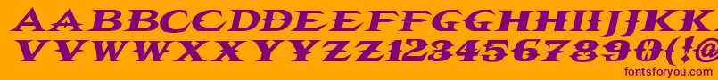 Шрифт Vtcbelialsbladeitalic – фиолетовые шрифты на оранжевом фоне