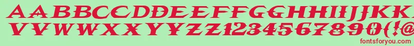 Vtcbelialsbladeitalic Font – Red Fonts on Green Background