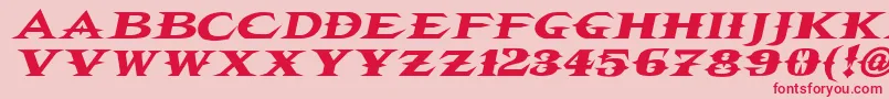 Vtcbelialsbladeitalic Font – Red Fonts on Pink Background