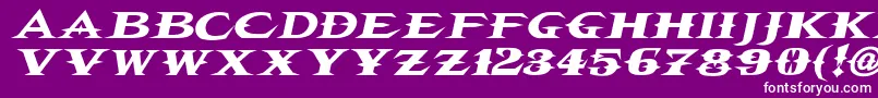 Vtcbelialsbladeitalic-Schriftart – Weiße Schriften auf violettem Hintergrund