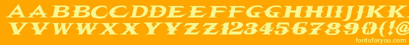 フォントVtcbelialsbladeitalic – オレンジの背景に黄色の文字
