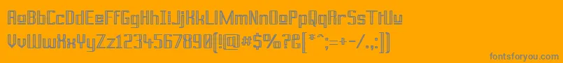 Fonte PrussianBrewUpper – fontes cinzas em um fundo laranja