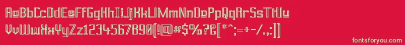 フォントPrussianBrewUpper – 赤い背景に緑の文字