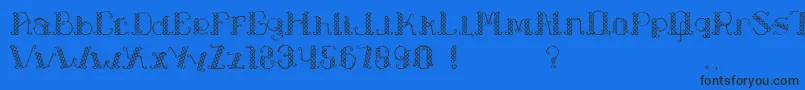 Шрифт LapiahTigoTypeface – чёрные шрифты на синем фоне