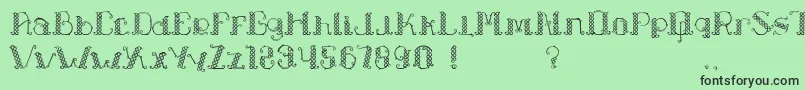 LapiahTigoTypeface-Schriftart – Schwarze Schriften auf grünem Hintergrund