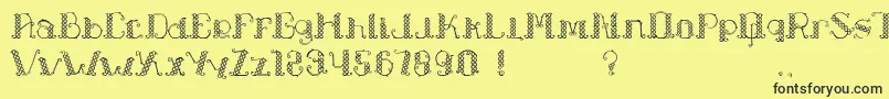 LapiahTigoTypeface Font – Black Fonts on Yellow Background