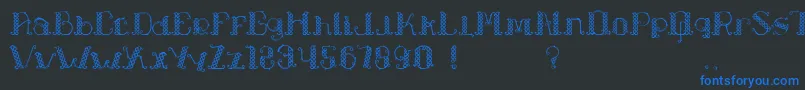 LapiahTigoTypeface Font – Blue Fonts on Black Background