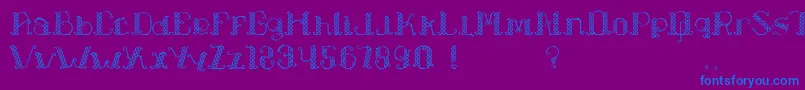 Fonte LapiahTigoTypeface – fontes azuis em um fundo violeta