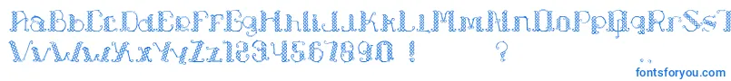 LapiahTigoTypeface-Schriftart – Blaue Schriften auf weißem Hintergrund
