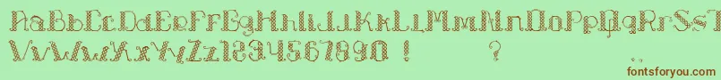 Шрифт LapiahTigoTypeface – коричневые шрифты на зелёном фоне