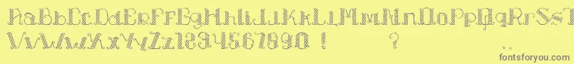 LapiahTigoTypeface Font – Gray Fonts on Yellow Background