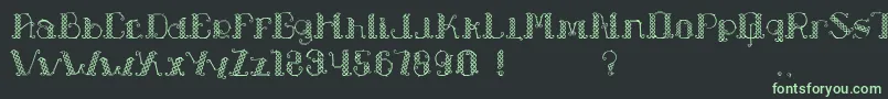 フォントLapiahTigoTypeface – 黒い背景に緑の文字