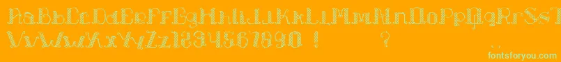 LapiahTigoTypeface Font – Green Fonts on Orange Background