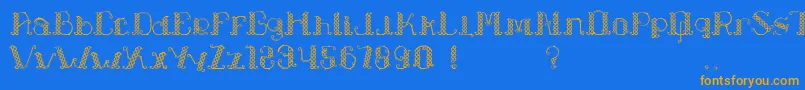 LapiahTigoTypeface Font – Orange Fonts on Blue Background
