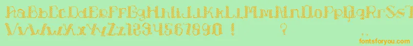 LapiahTigoTypeface Font – Orange Fonts on Green Background