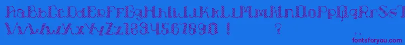 Czcionka LapiahTigoTypeface – fioletowe czcionki na niebieskim tle