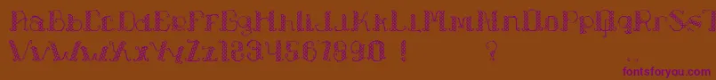 Czcionka LapiahTigoTypeface – fioletowe czcionki na brązowym tle