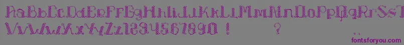 フォントLapiahTigoTypeface – 紫色のフォント、灰色の背景