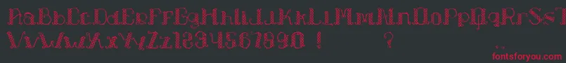 LapiahTigoTypeface-fontti – punaiset fontit mustalla taustalla