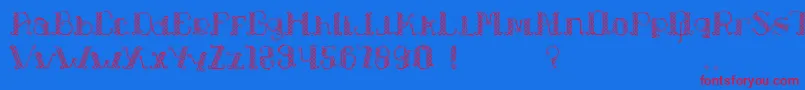 LapiahTigoTypeface Font – Red Fonts on Blue Background