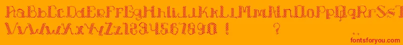 フォントLapiahTigoTypeface – オレンジの背景に赤い文字