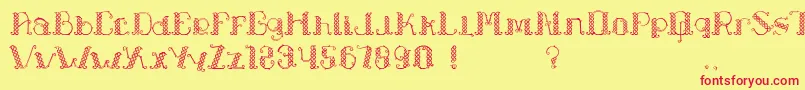 LapiahTigoTypeface-fontti – punaiset fontit keltaisella taustalla