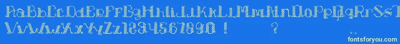 Czcionka LapiahTigoTypeface – żółte czcionki na niebieskim tle