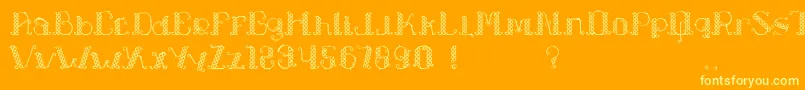 Шрифт LapiahTigoTypeface – жёлтые шрифты на оранжевом фоне