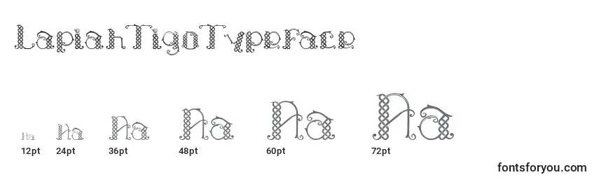 Размеры шрифта LapiahTigoTypeface