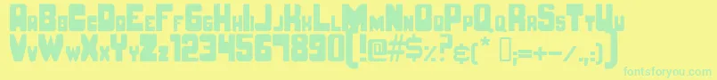 BrutoMayuscula Font – Green Fonts on Yellow Background