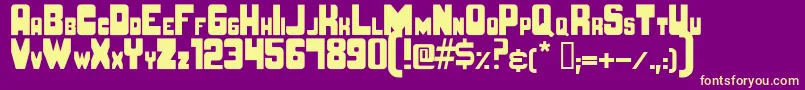 BrutoMayuscula Font – Yellow Fonts on Purple Background