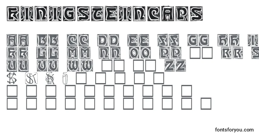 Schriftart Kinigsteincaps – Alphabet, Zahlen, spezielle Symbole