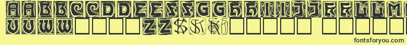 Kinigsteincaps Font – Black Fonts on Yellow Background