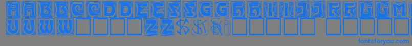 Kinigsteincaps Font – Blue Fonts on Gray Background