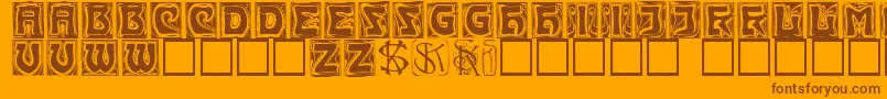 Kinigsteincaps Font – Brown Fonts on Orange Background