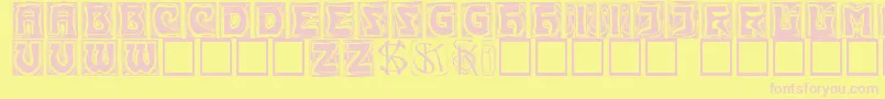 Kinigsteincaps Font – Pink Fonts on Yellow Background