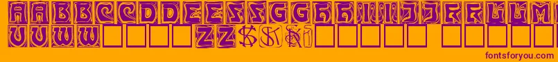 Kinigsteincaps Font – Purple Fonts on Orange Background