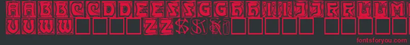 Kinigsteincaps Font – Red Fonts on Black Background