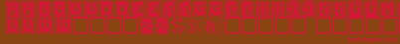 Kinigsteincaps Font – Red Fonts on Brown Background