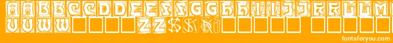 Kinigsteincaps Font – White Fonts on Orange Background