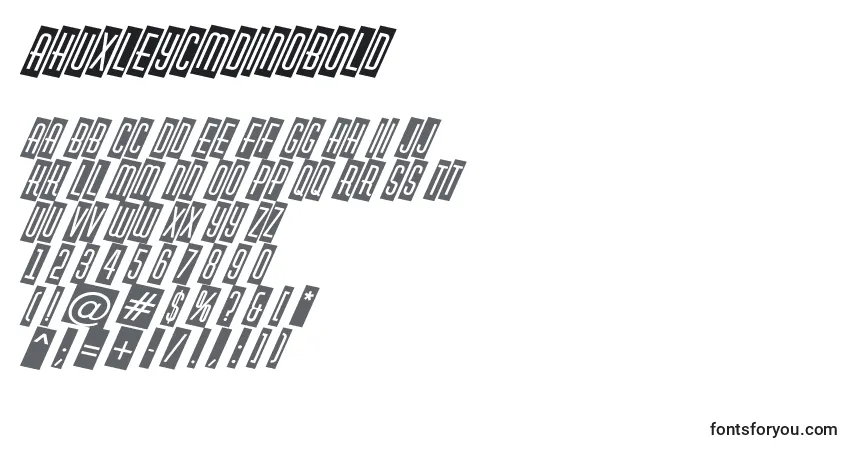 Шрифт AHuxleycmdinoBold – алфавит, цифры, специальные символы