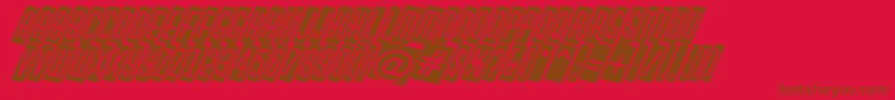 AHuxleycmdinoBold-Schriftart – Braune Schriften auf rotem Hintergrund
