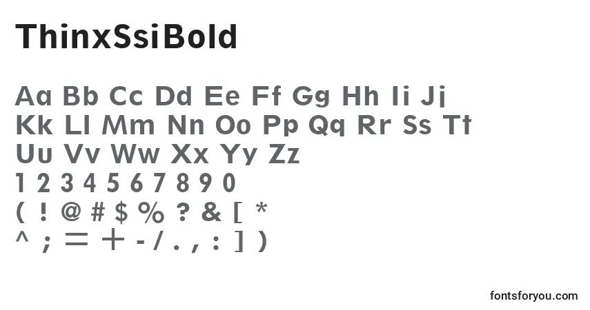 A fonte ThinxSsiBold – alfabeto, números, caracteres especiais