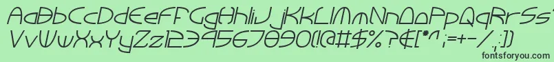 フォントTinkerRoundItalic – 緑の背景に黒い文字