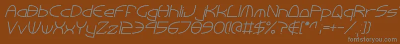 Czcionka TinkerRoundItalic – szare czcionki na brązowym tle
