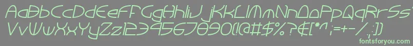 Weitere Informationen zur TinkerRoundItalic-Schriftart TinkerRoundItalic-Schriftart – Grüne Schriften auf grauem Hintergrund
