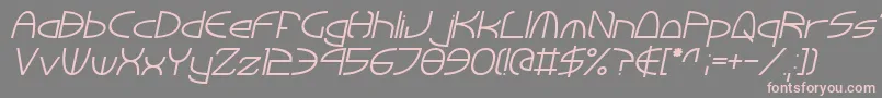 Więcej informacji o czcionce TinkerRoundItalic Czcionka TinkerRoundItalic – różowe czcionki na szarym tle