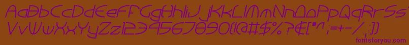 TinkerRoundItalic Font – Purple Fonts on Brown Background